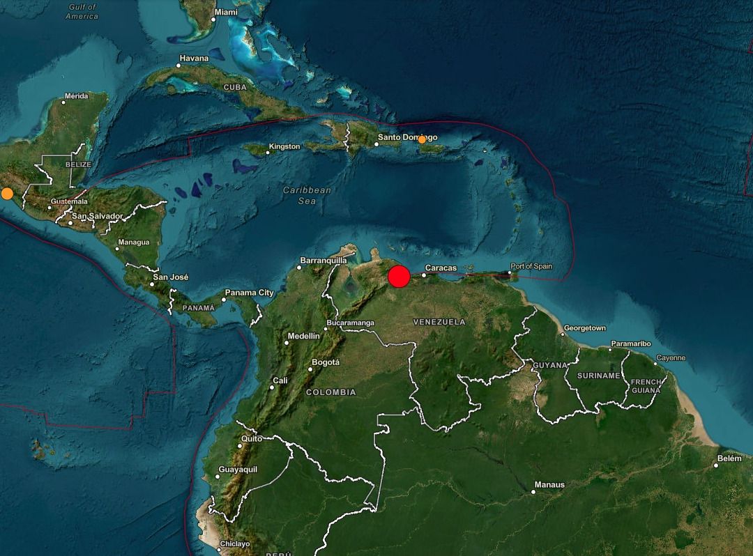 Zona del epicentro del sismo en Venezuela. Foto: USGS
